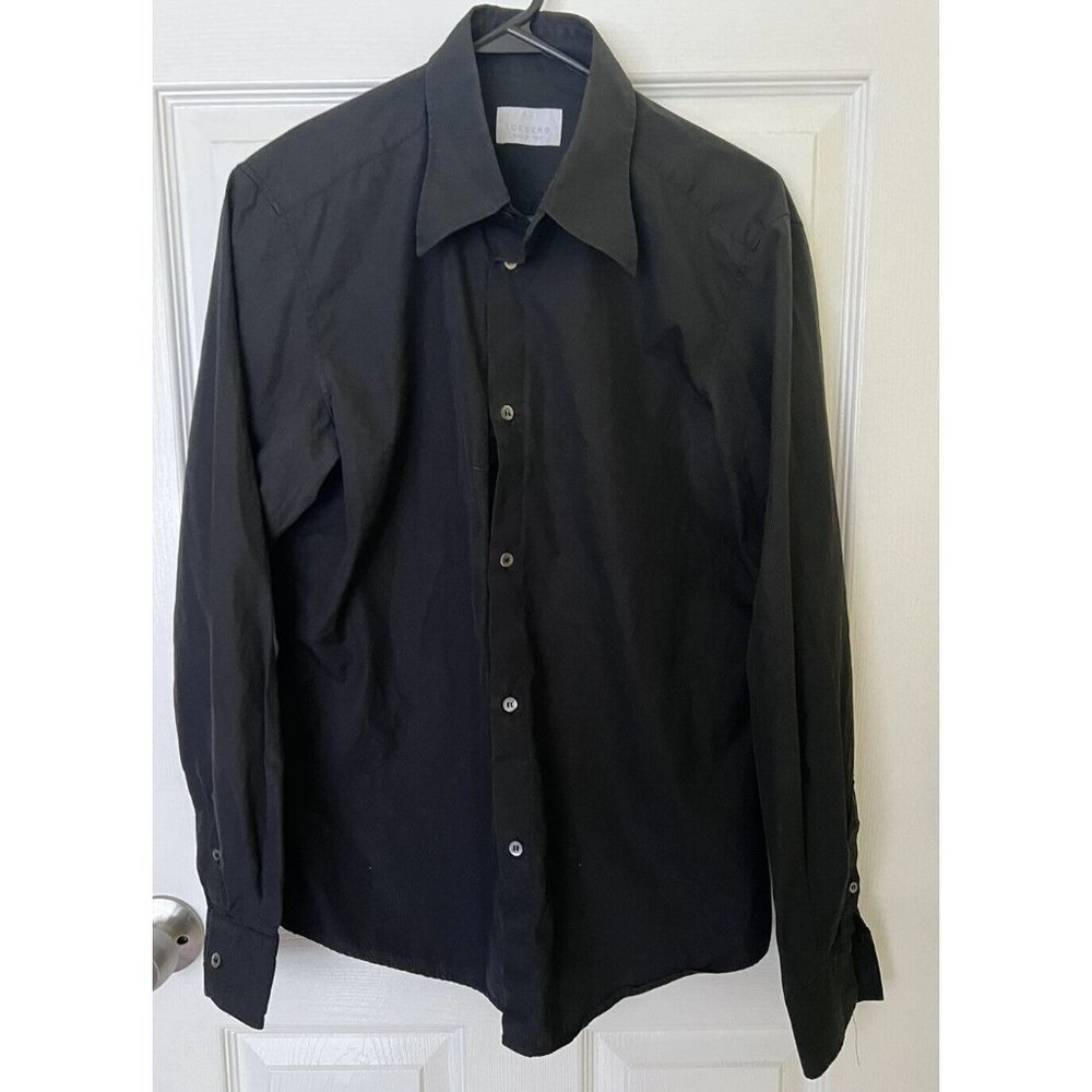 Iceberg Women's Long Sleeve Black Button Dress Shirt Size Large Made in Italy